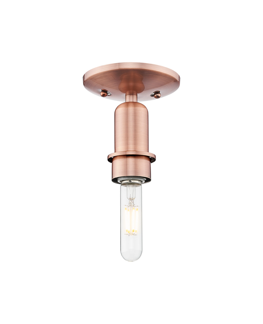 INNOVATIONS 716-1C-AC-G481-10AM Brookhaven Sphere 1-Light Semi-Flush Mount Antique Copper