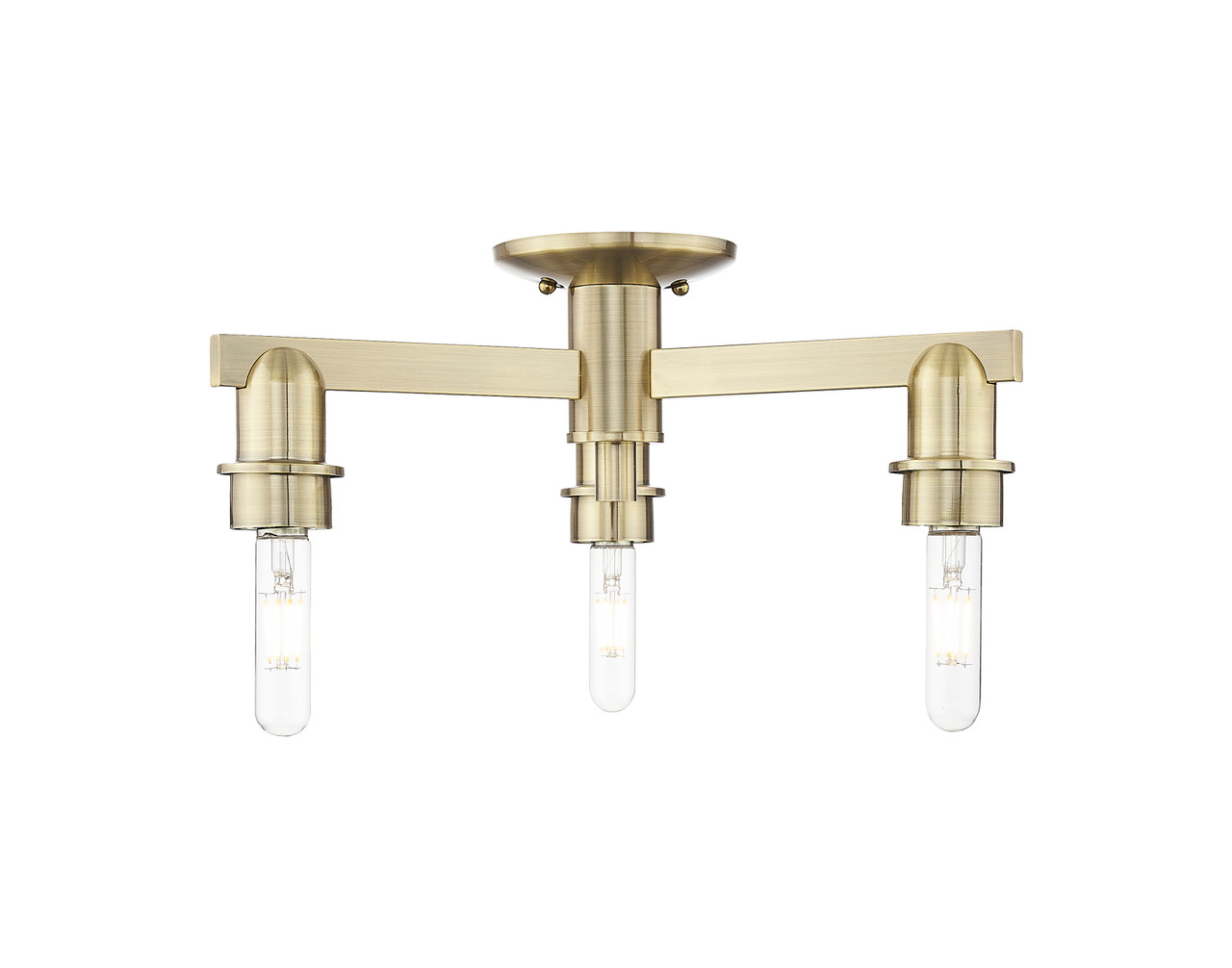 INNOVATIONS 716-3F-AB-G480-6AM Brookhaven Almond 3-Light Semi-Flush Mount Antique Brass