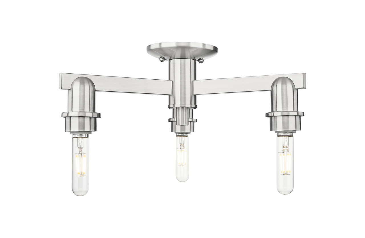 INNOVATIONS 716-3F-SN-G460-7ME Preston 3-Light Semi-Flush Mount Brushed Satin Nickel