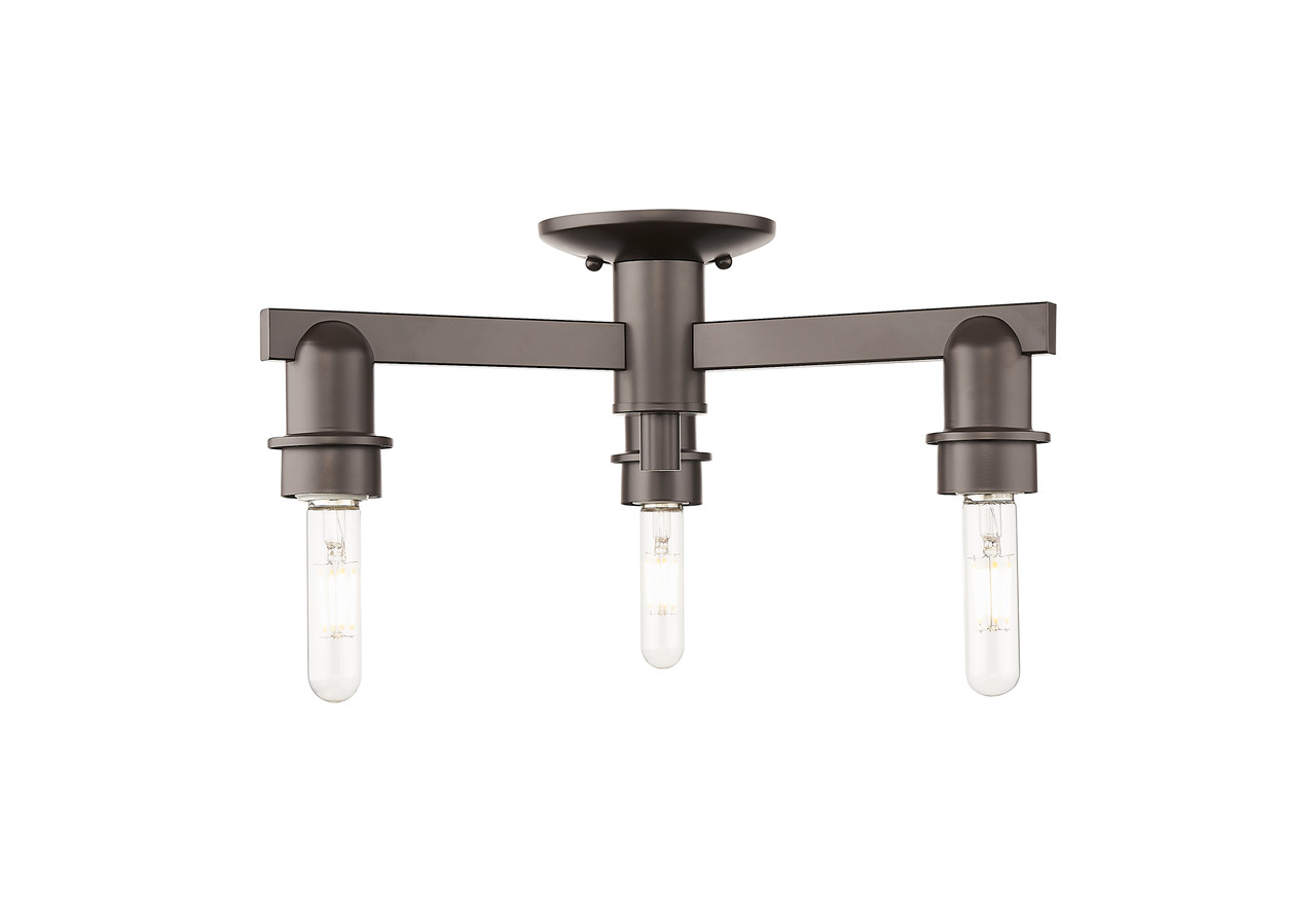 INNOVATIONS 716-3F-OB-G459-6ME Preston 3-Light Semi-Flush Mount Oil Rubbed Bronze