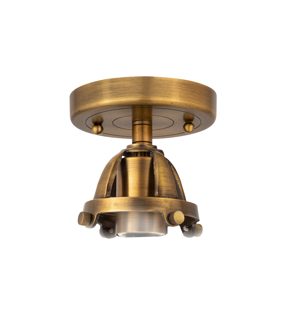 INNOVATIONS 288-1C-BB-G208-10 Beacon 1-Light Semi-Flush Mount Brushed Brass