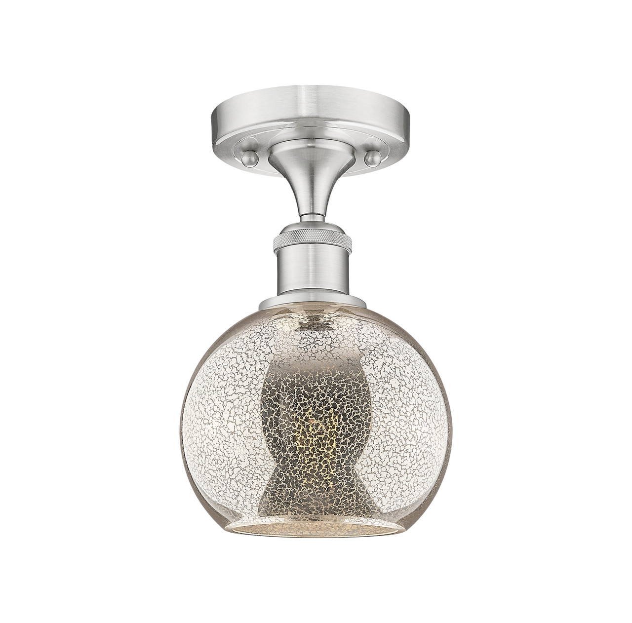 INNOVATIONS 616-1F-SN-G128-6 Athens 1-Light Semi-Flush Mount Brushed Satin Nickel