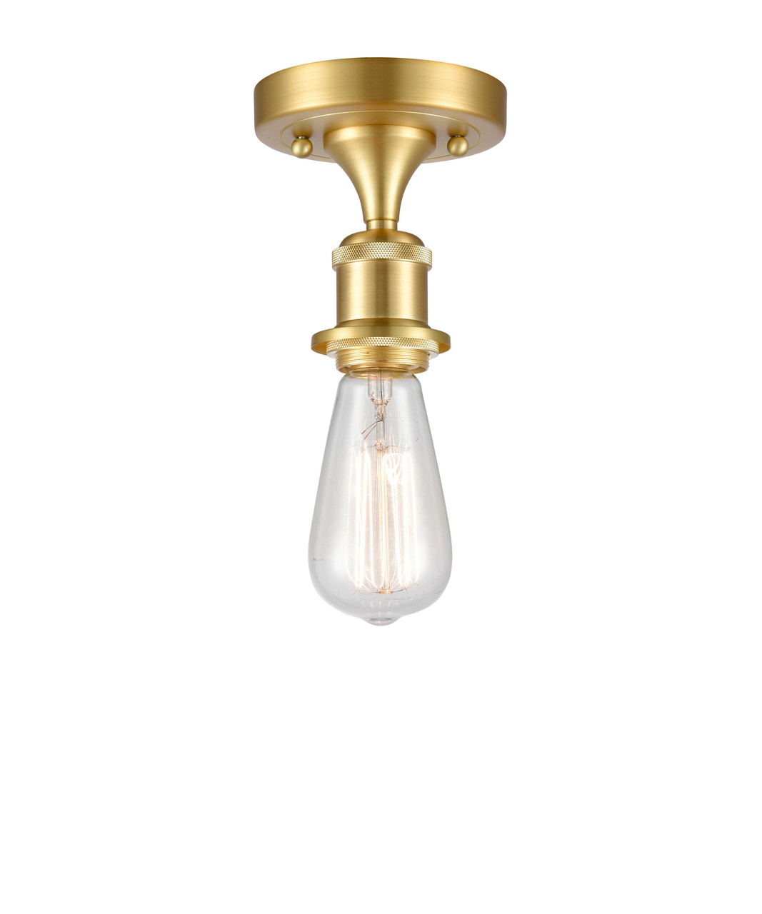 INNOVATIONS 616-1F-SG-G559-8GWH Bridal Veil 1-Light Semi-Flush Mount Satin Gold