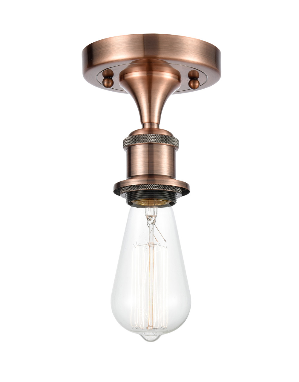 INNOVATIONS 616-1F-AC-G559-12ME Bridal Veil 1-Light Semi-Flush Mount Antique Copper