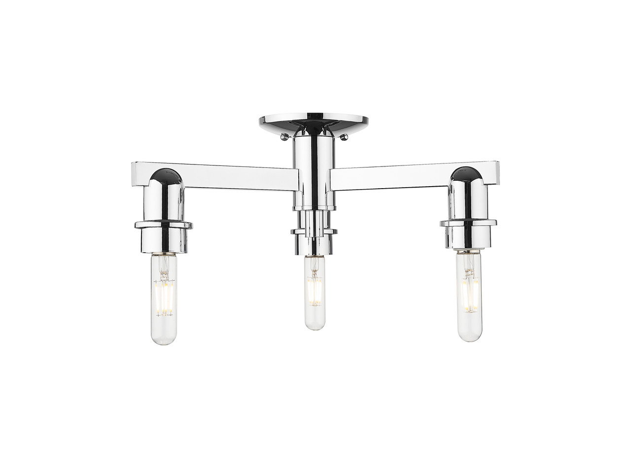 INNOVATIONS 716-3F-PC-G483-8OP Brookhaven Globe 3-Light Semi-Flush Mount Polished Chrome
