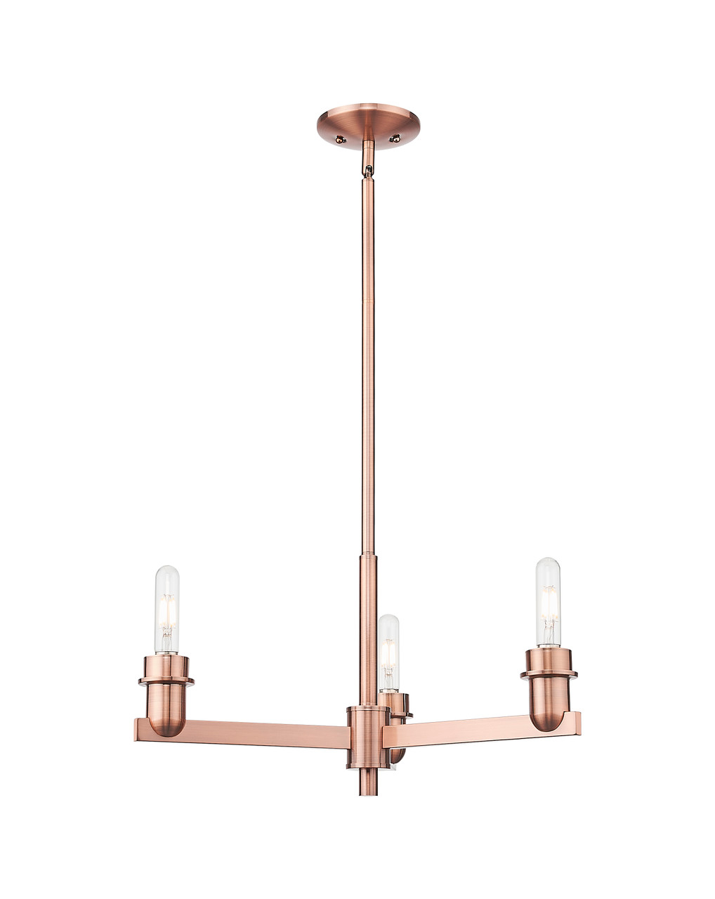 INNOVATIONS 716-3CR-AC-G559-8ME Bridal Veil 3-Light Flush Mount Antique Copper