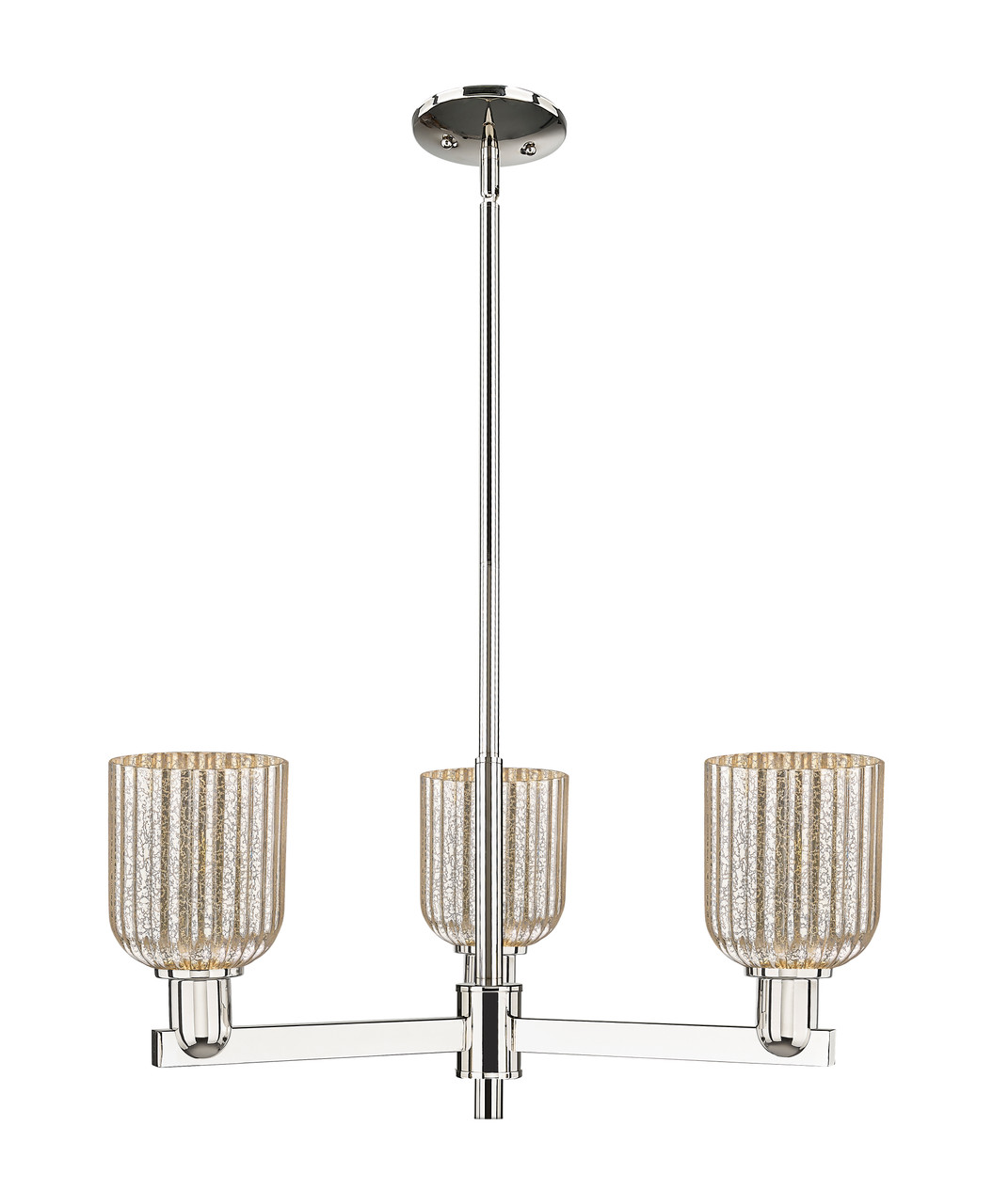 INNOVATIONS 716-3CR-PN-G559-5ME Bridal Veil 3-Light Flush Mount Polished Nickel