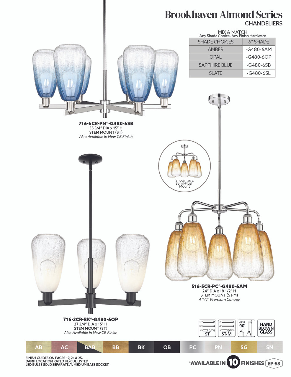 INNOVATIONS 716-3CR-OB-G480-6SL Brookhaven Almond 3-Light Flush Mount Oil Rubbed Bronze