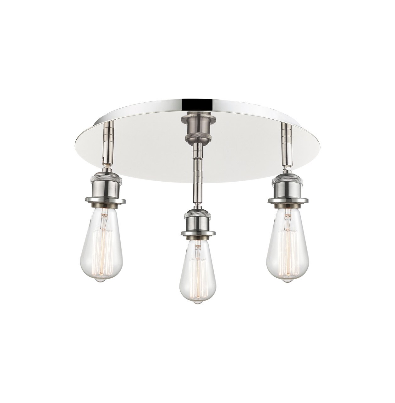 INNOVATIONS 516-3C-PN-G559-8SDY Bridal Veil 3-Light Flush Mount Polished Nickel
