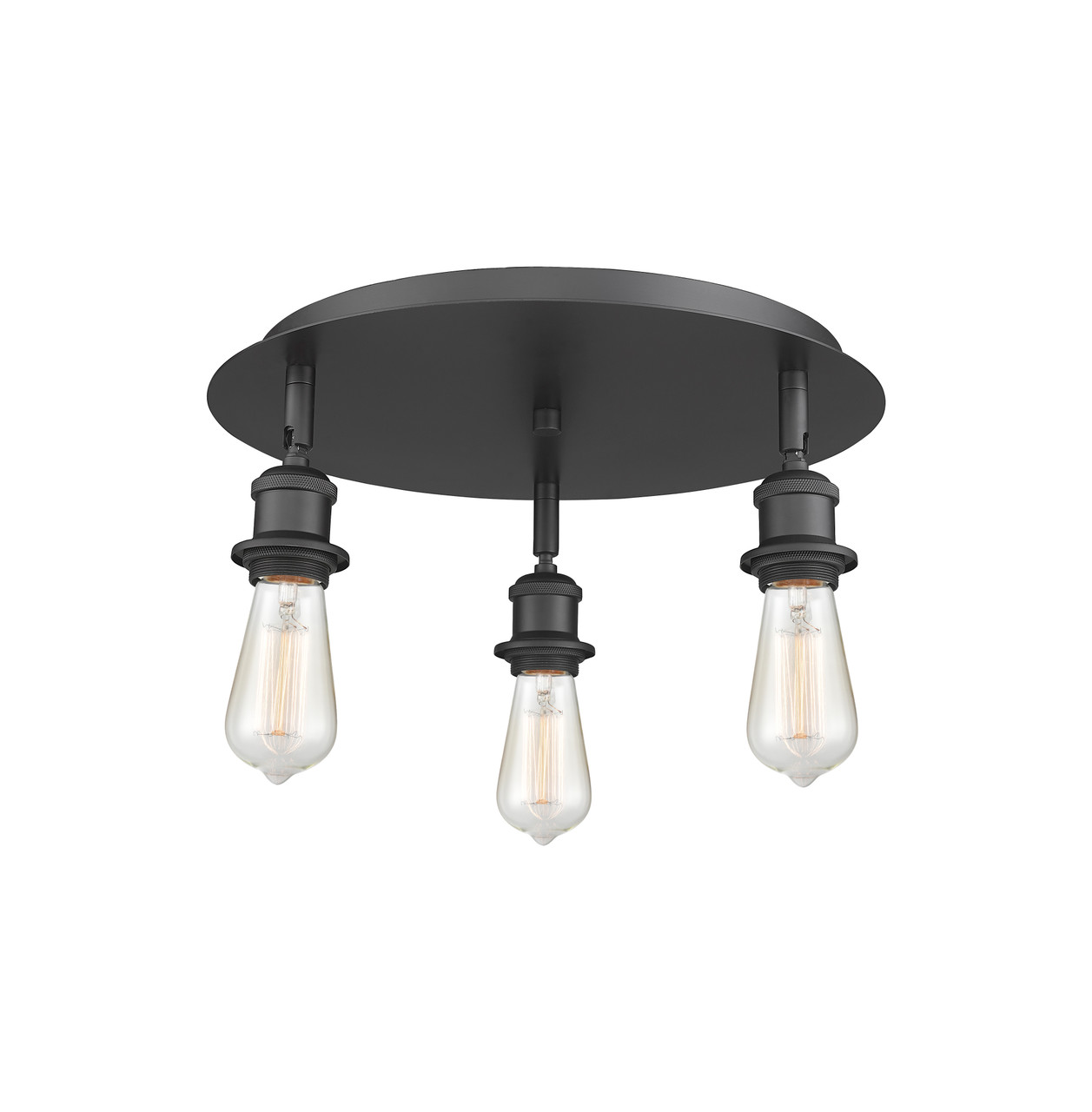 INNOVATIONS 516-3C-BK-G559-8GWH Bridal Veil 3-Light Flush Mount Matte Black