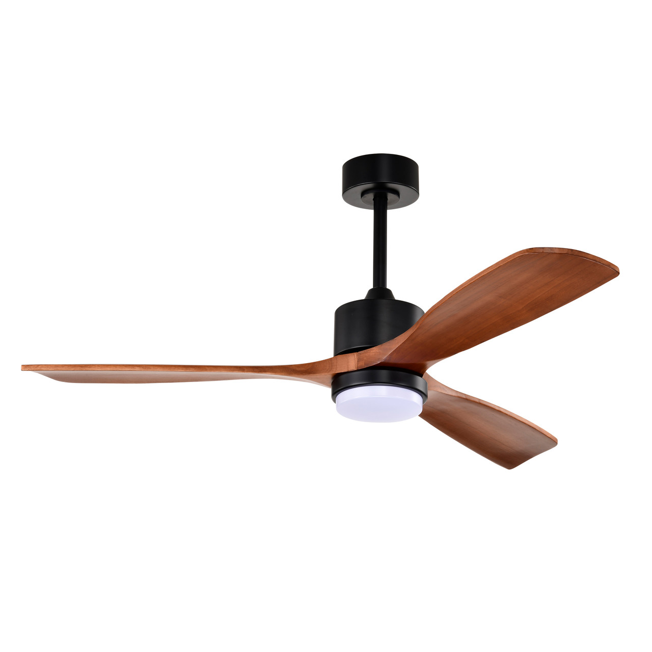 WAREHOUSE OF TIFFANY'S AW02W05BL Tariq 52 in. 1-Light Indoor Matte Black Finish Ceiling Fan with Light Kit