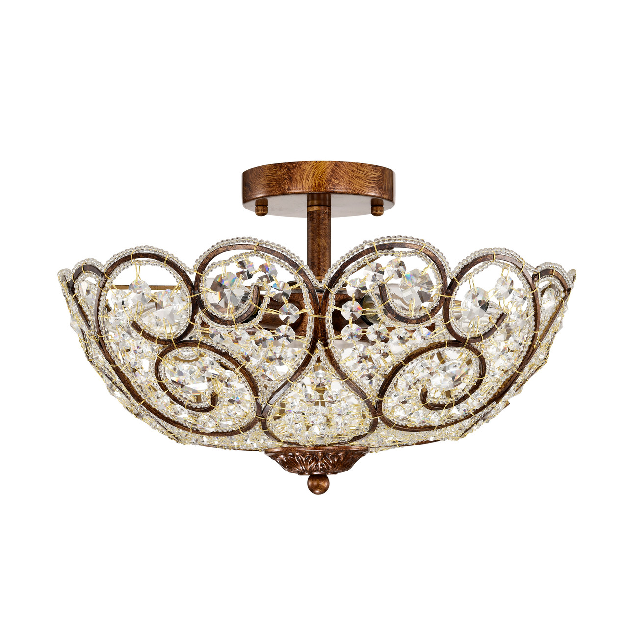 WAREHOUSE OF TIFFANY'S MX264/6SB Kairo 15.7 in. 6-Light Indoor Bronze Finish Semi-Flush Mount Ceiling Light WAREHOUSE OF TIFFANY'S MX264/6SB Kairo 15.7 in. 6-Light Indoor Bronze Finish Semi-Flush Mount Ceiling Light