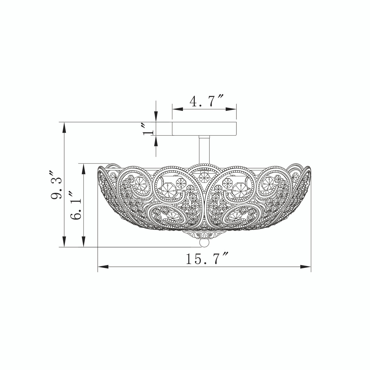 WAREHOUSE OF TIFFANY'S MX264/6SB Kairo 15.7 in. 6-Light Indoor Bronze Finish Semi-Flush Mount Ceiling Light WAREHOUSE OF TIFFANY'S MX264/6SB Kairo 15.7 in. 6-Light Indoor Bronze Finish Semi-Flush Mount Ceiling Light