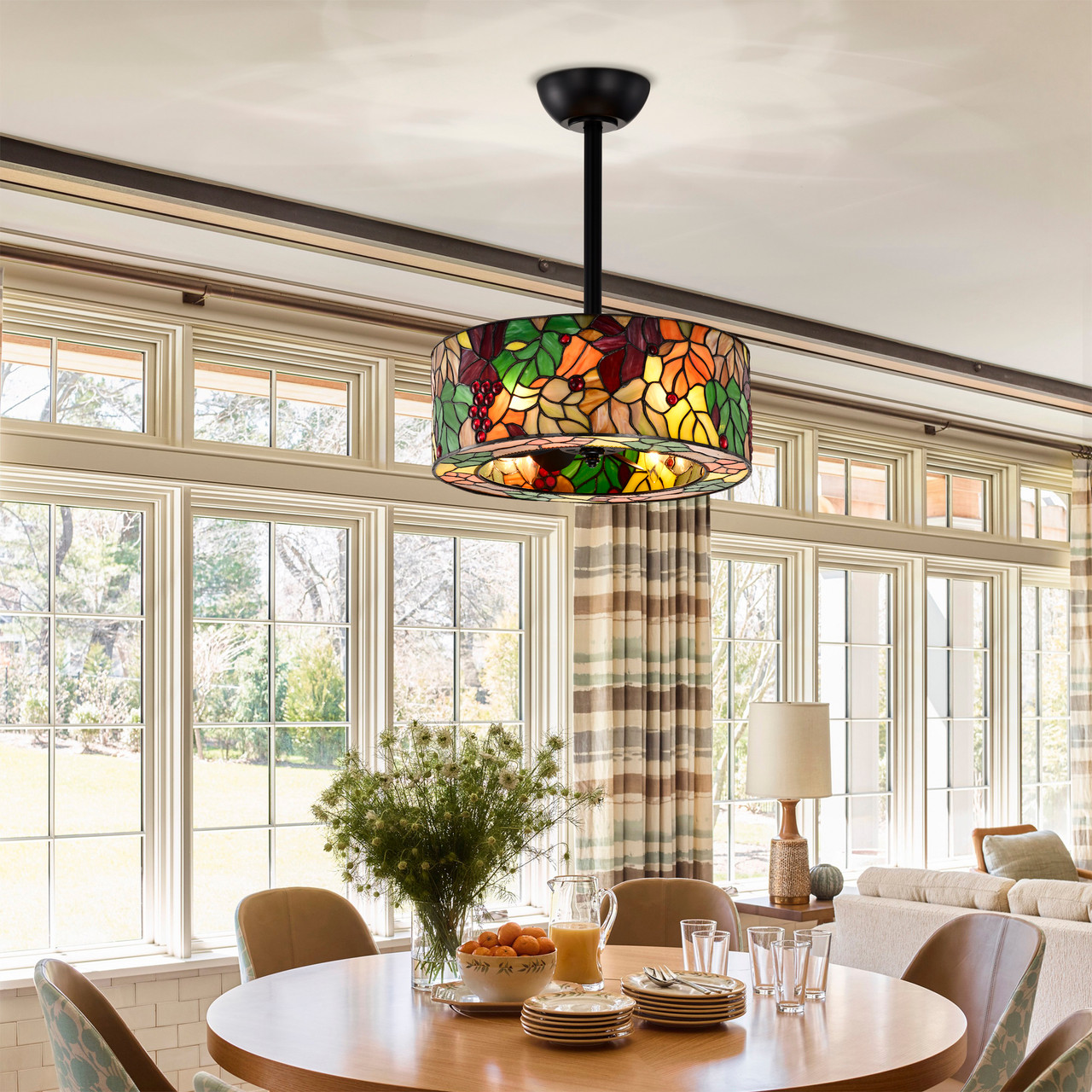 WAREHOUSE OF TIFFANY'S DW10W26BL Ralfa 17.1 in. 6-Light Indoor Matte Black Finish Ceiling Fan with Light Kit
