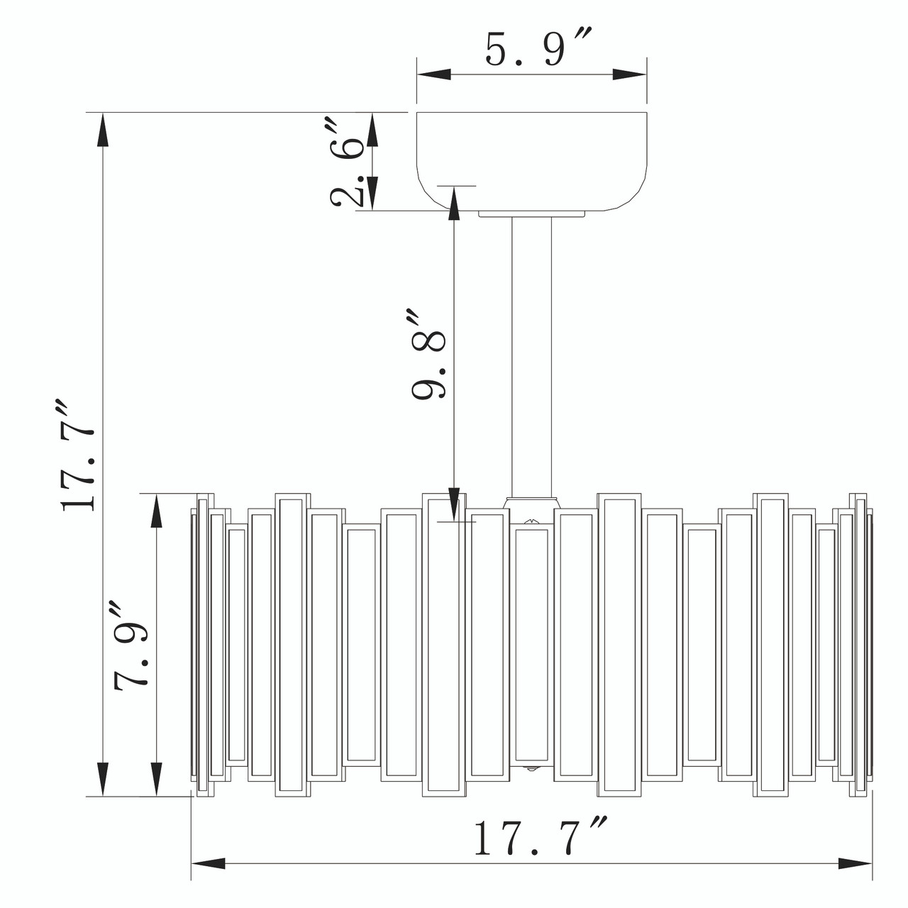 WAREHOUSE OF TIFFANY'S DW10W28BS Walda 17.7 in. 6-Light Indoor Brass Finish Ceiling Fan with Light Kit