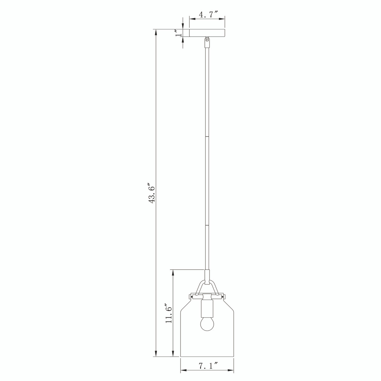WAREHOUSE OF TIFFANY'S MD300/1BM Magno 7.1 in. 1-Light Indoor Brass Finish Pendant Light