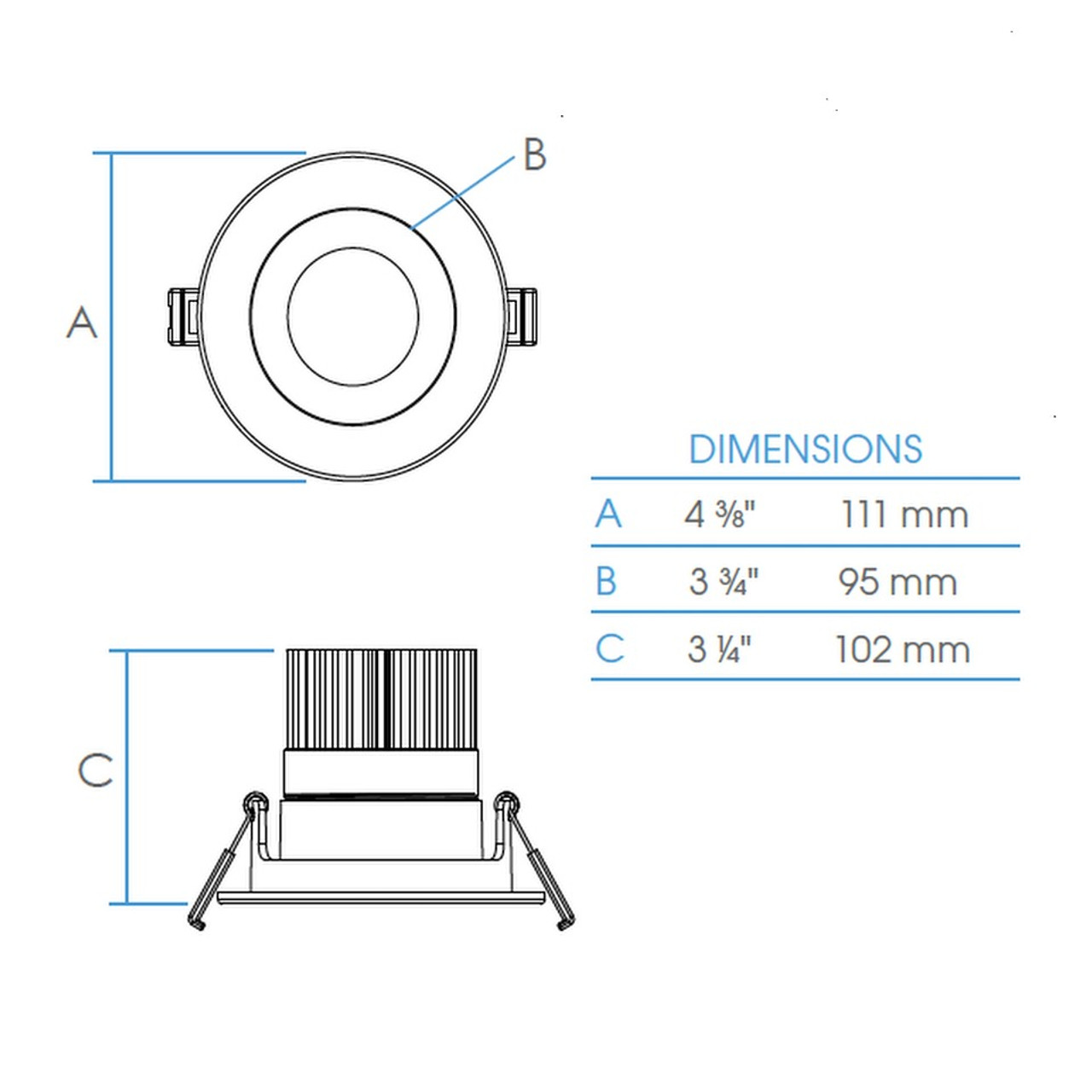 JESCO RLF-35115-SW5-BK LED 3.5" Round 15W 5CCT Intergrated Regresses Fixed Trim recessed Downlight Black