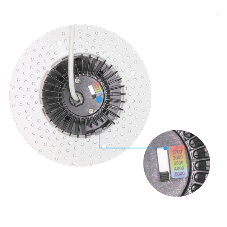 JESCO RLF-4515-RTL-UNI-SW5-WH LED 4" LED Eng/Trimless Flange 15W 5CCT 90CRI 0-10V White Downlight Fixture