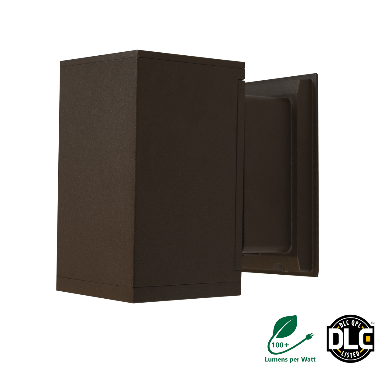 NICOR LIGHTING OWCQ4D1022MV30BZ Dorado 22W Square LED Outdoor Wall Mount Cylinder Down Light  3000K  Bronze