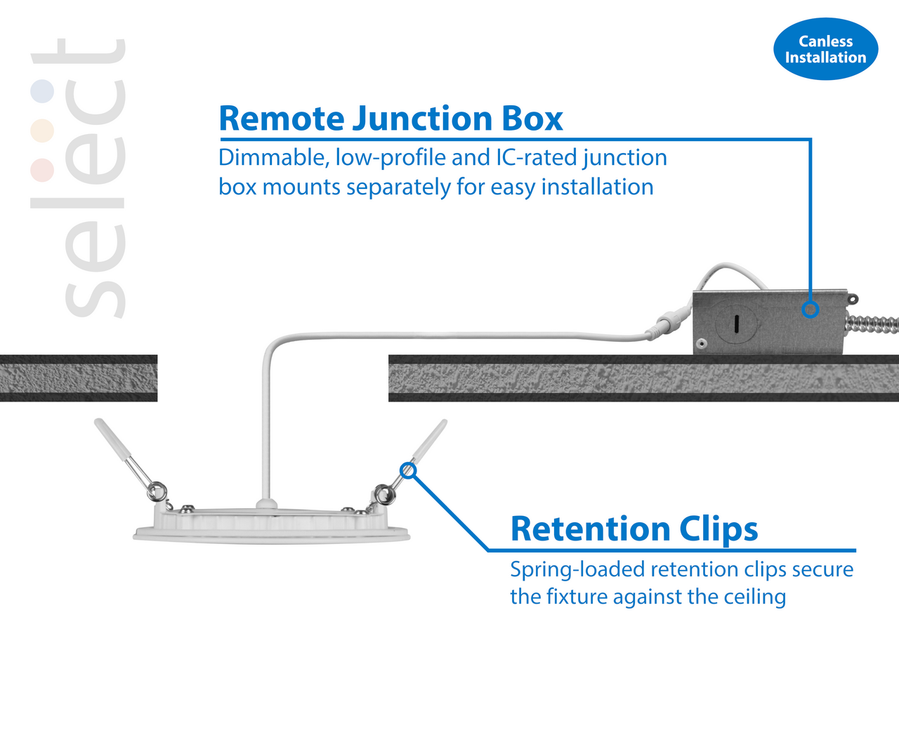 NICOR LIGHTING REL611204KRDWH REL Series 6 in. Round White Canless LED Downlight in 4000K