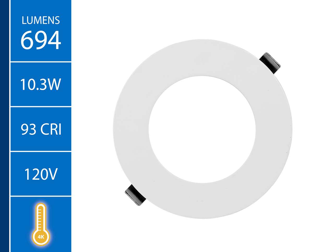 NICOR LIGHTING REL411204KRDWH REL Series 4 in. Round White Canless LED Downlight in 4000K