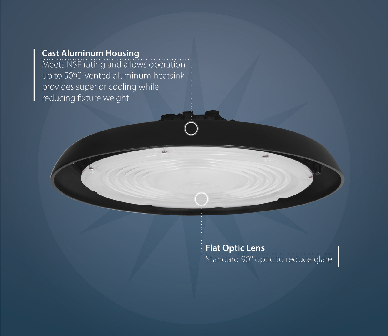 NICOR LIGHTING HBC4100U408BK HBC4 100W Black LED UFO High Bay in 4000K