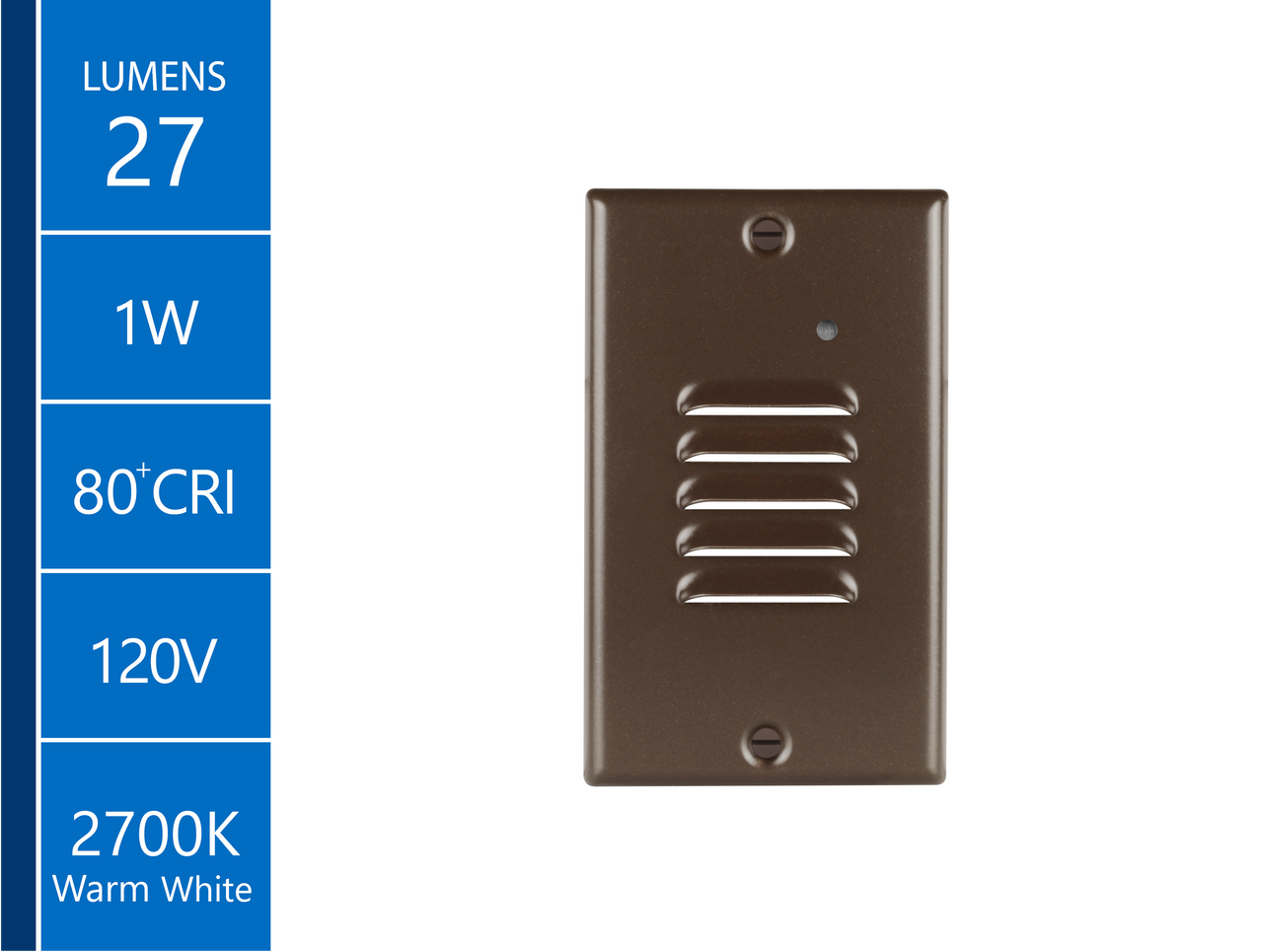NICOR LIGHTING STP2L120VOBPC STP2 Vertical Louvered Oil-Rubbed Bronze LED Step Light with Photocell