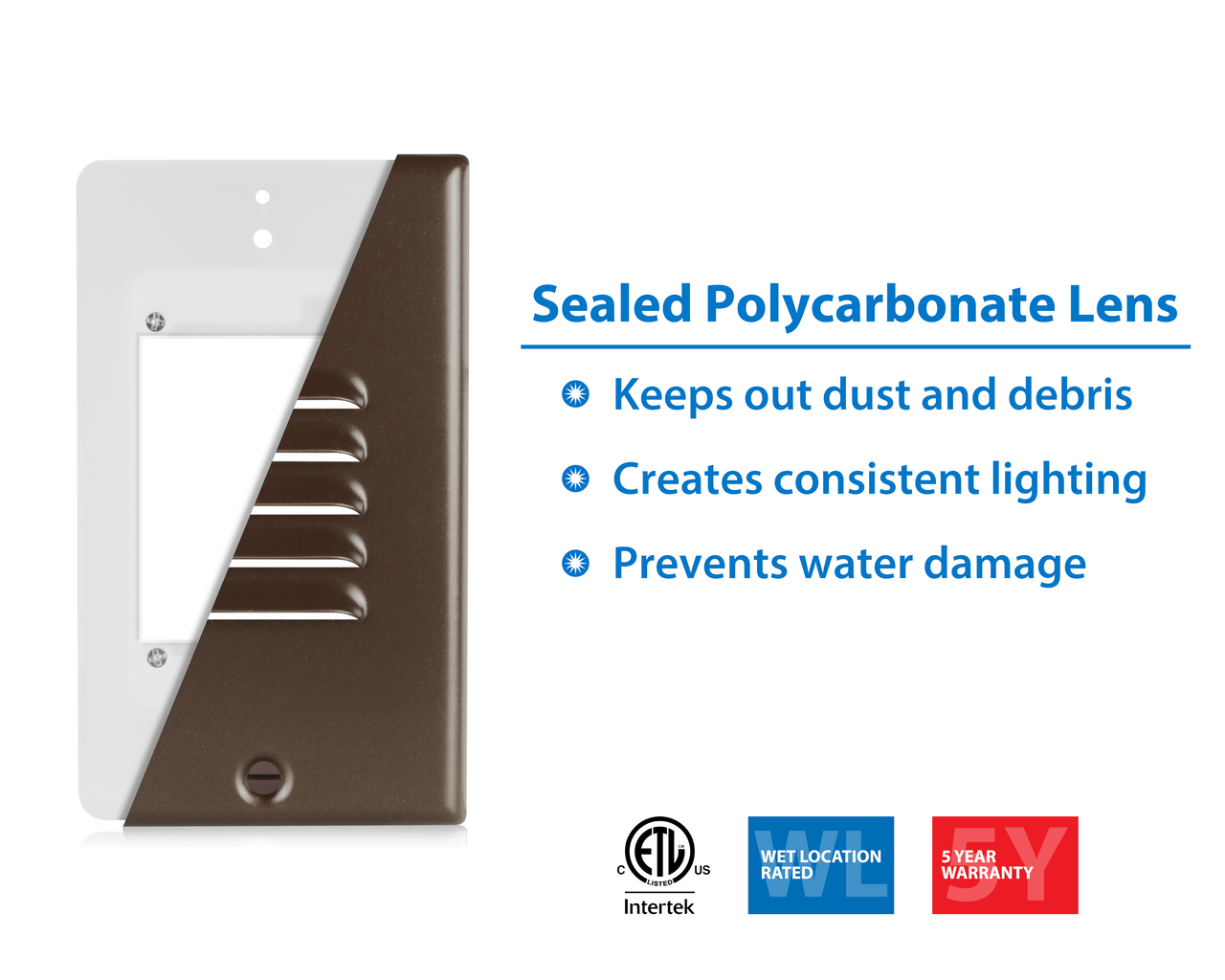 NICOR LIGHTING STP2L120VOB STP2 Vertical Louvered Oil-Rubbed Bronze LED Step Light