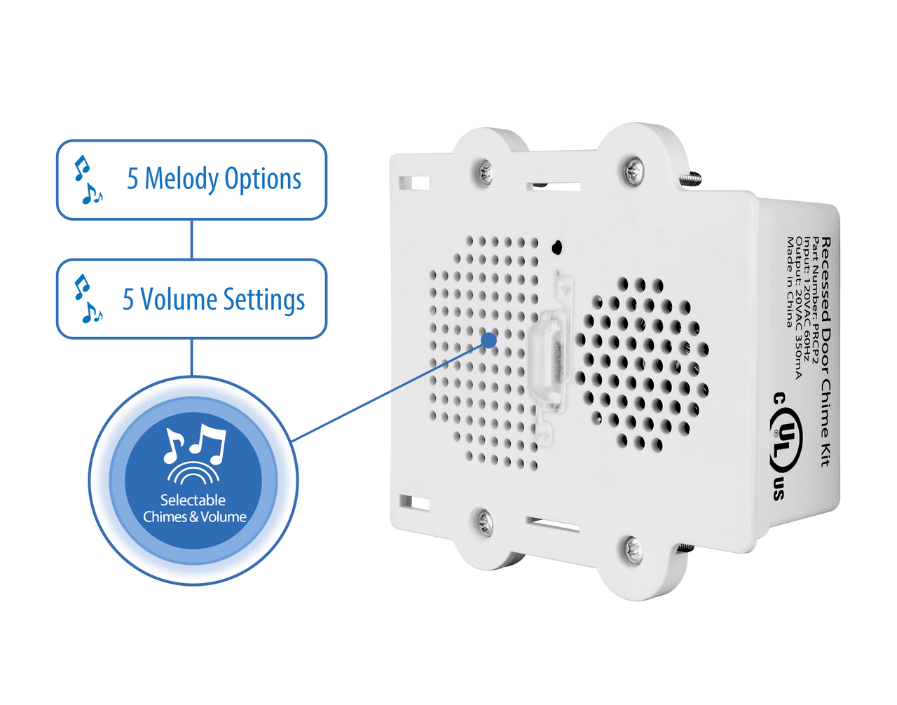 NICOR LIGHTING PRCP2AST ADA Compliant Video Compatible Doorbell Chime Kit with Strobe
