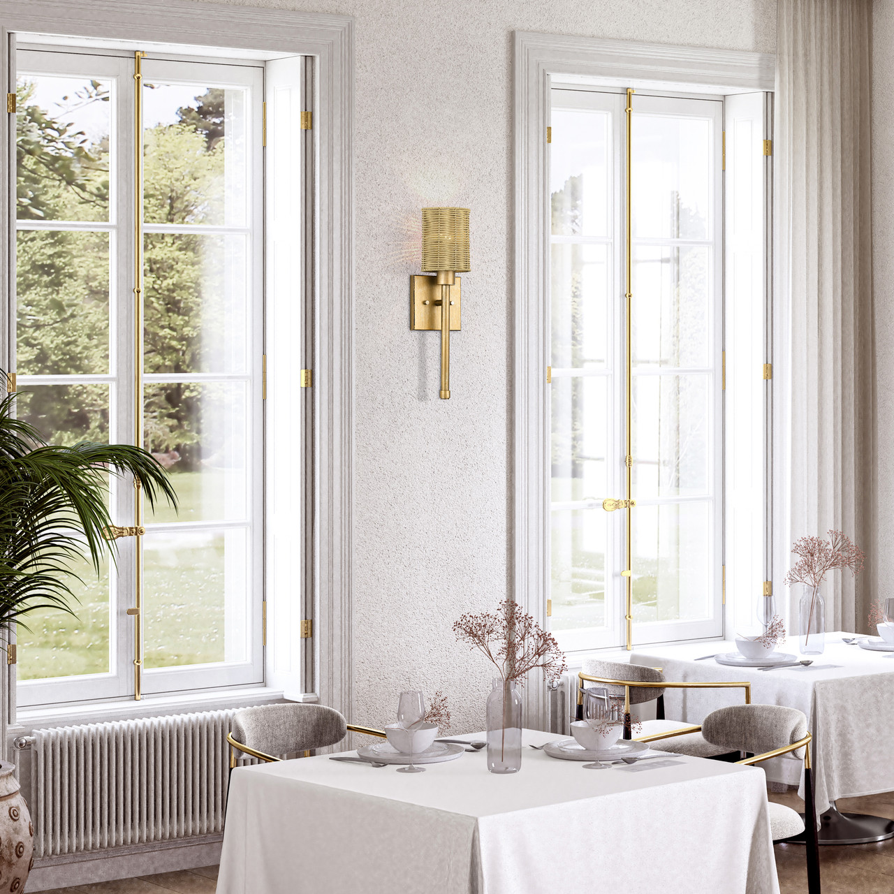 LIVEX LIGHTING 13701-48 1 Light Antique Gold Leaf Single ADA Sconce