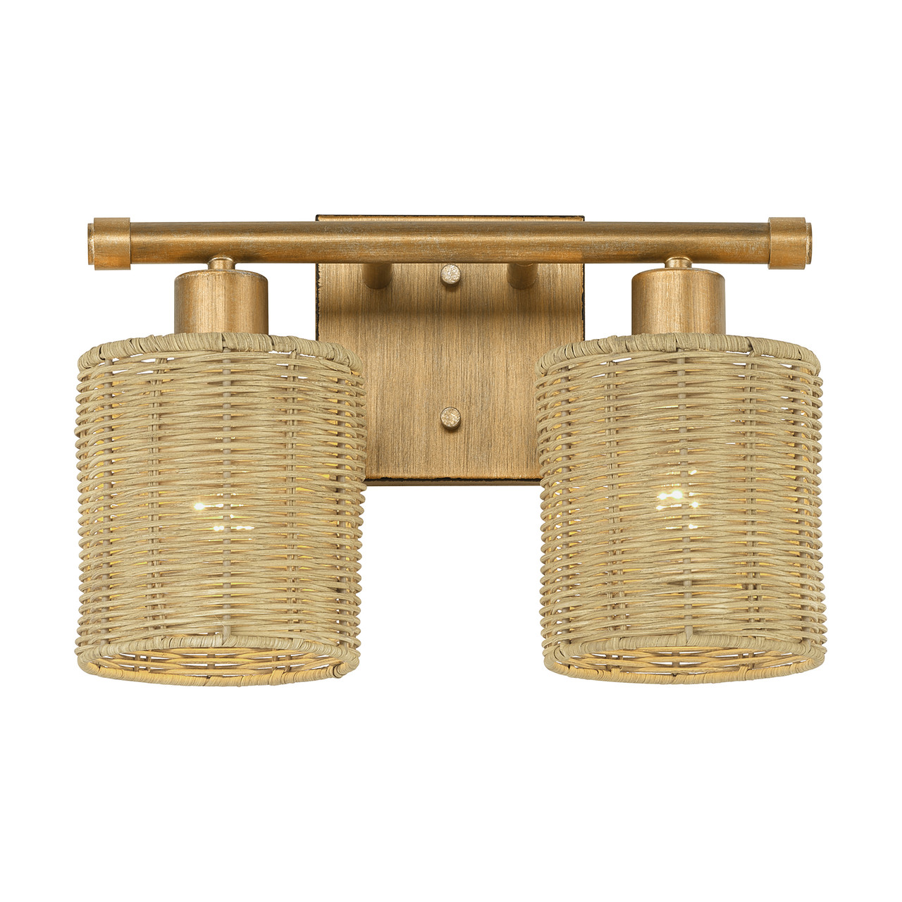 LIVEX LIGHTING 13702-48 2 Light Antique Gold Leaf Vanity Sconce