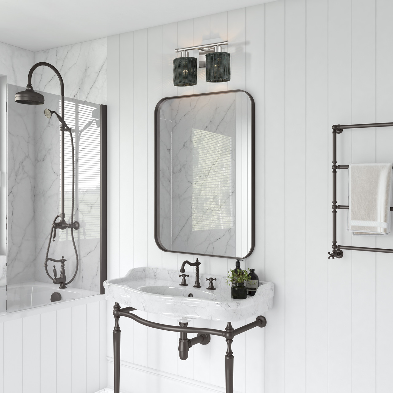 LIVEX LIGHTING 13717-91 2 Light Brushed Nickel Vanity Sconce