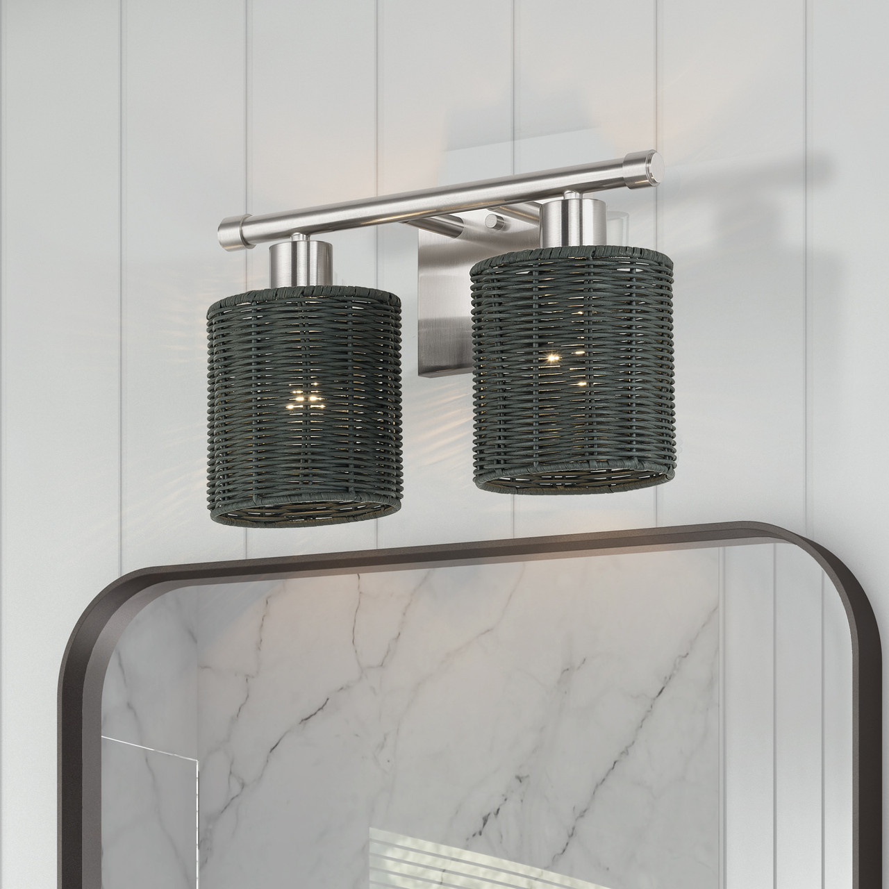 LIVEX LIGHTING 13717-91 2 Light Brushed Nickel Vanity Sconce