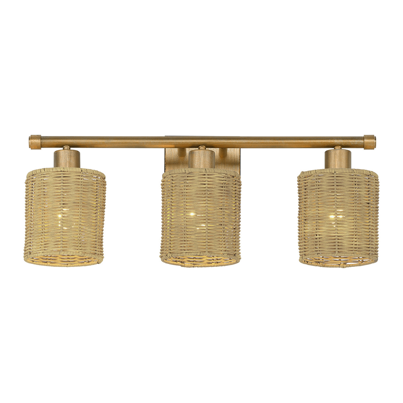 LIVEX LIGHTING 13703-48 3 Light Antique Gold Leaf Vanity Sconce