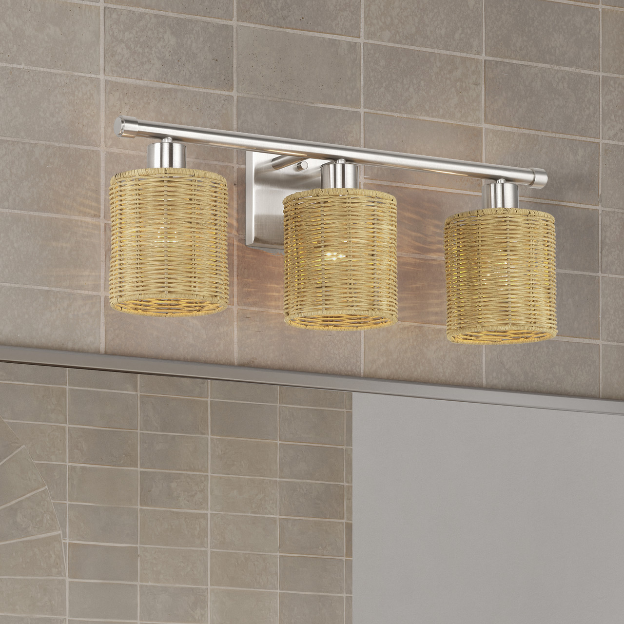 LIVEX LIGHTING 13703-91 3 Light Brushed Nickel Vanity Sconce