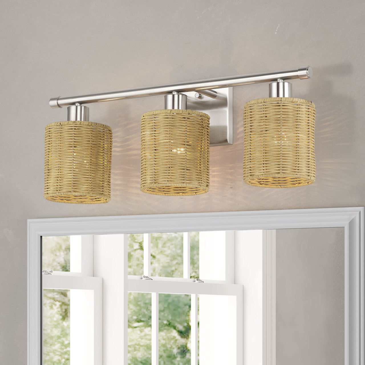 LIVEX LIGHTING 13703-91 3 Light Brushed Nickel Vanity Sconce