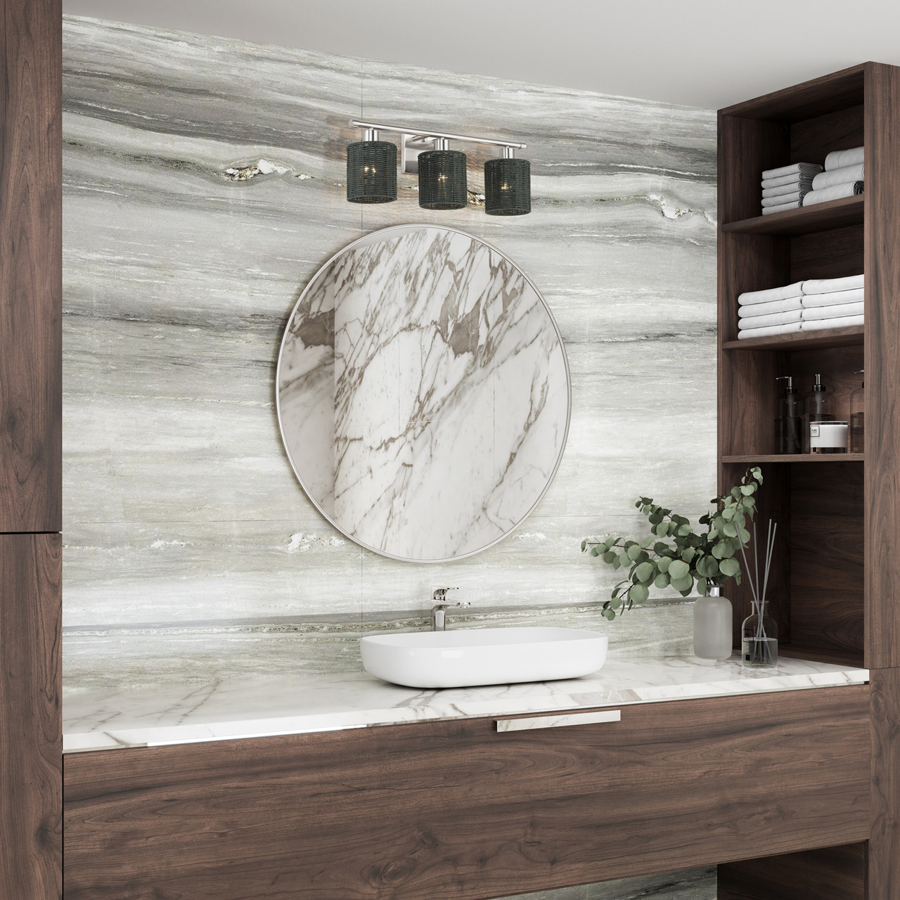 LIVEX LIGHTING 13718-91 3 Light Brushed Nickel Vanity Sconce