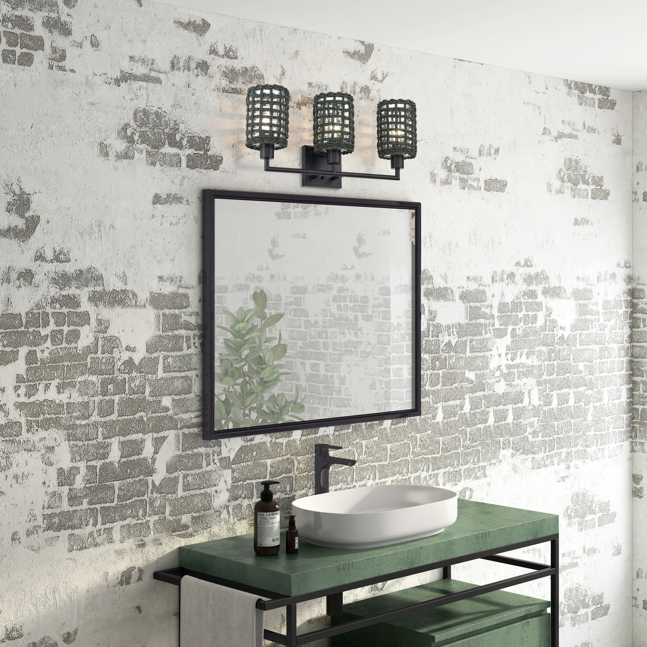 LIVEX LIGHTING 14043-04 3 Light Black Vanity Sconce