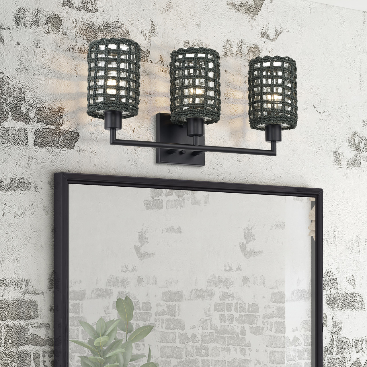 LIVEX LIGHTING 14043-04 3 Light Black Vanity Sconce