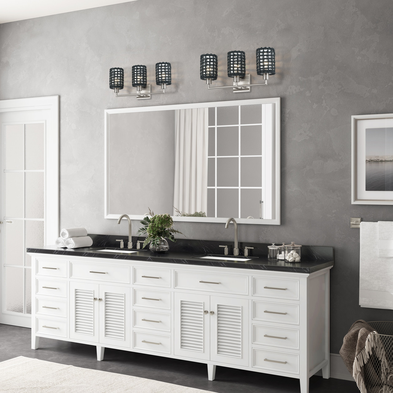 LIVEX LIGHTING 14043-91 3 Light Brushed Nickel Vanity Sconce