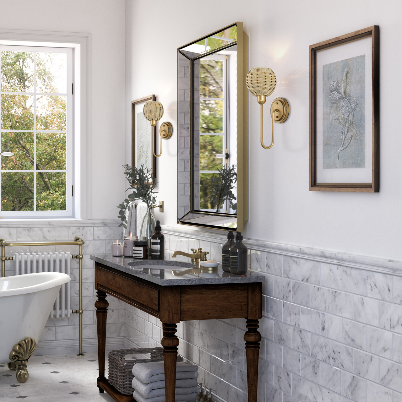 LIVEX LIGHTING 13681-48 1 Light Antique Gold Leaf Single Sconce