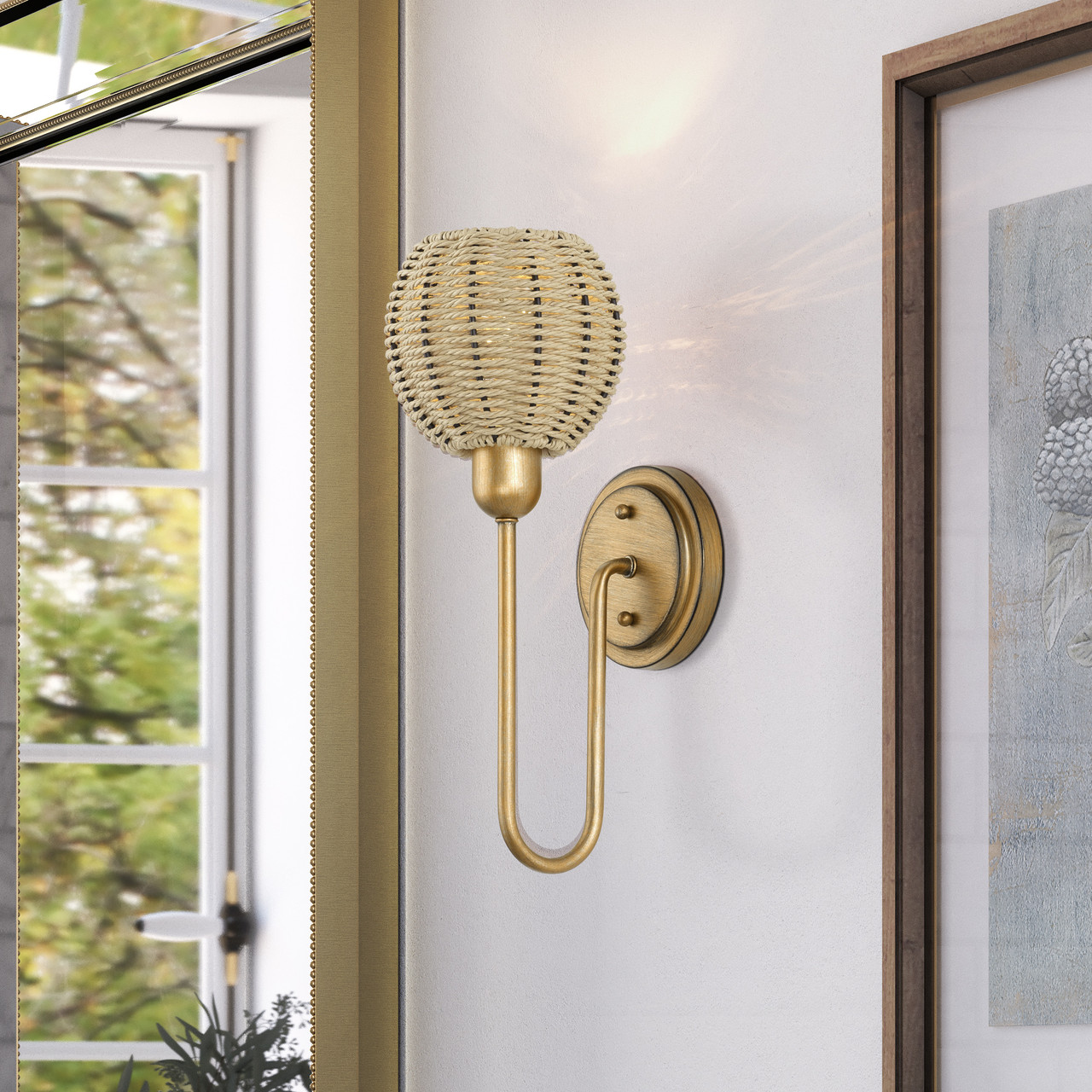 LIVEX LIGHTING 13681-48 1 Light Antique Gold Leaf Single Sconce