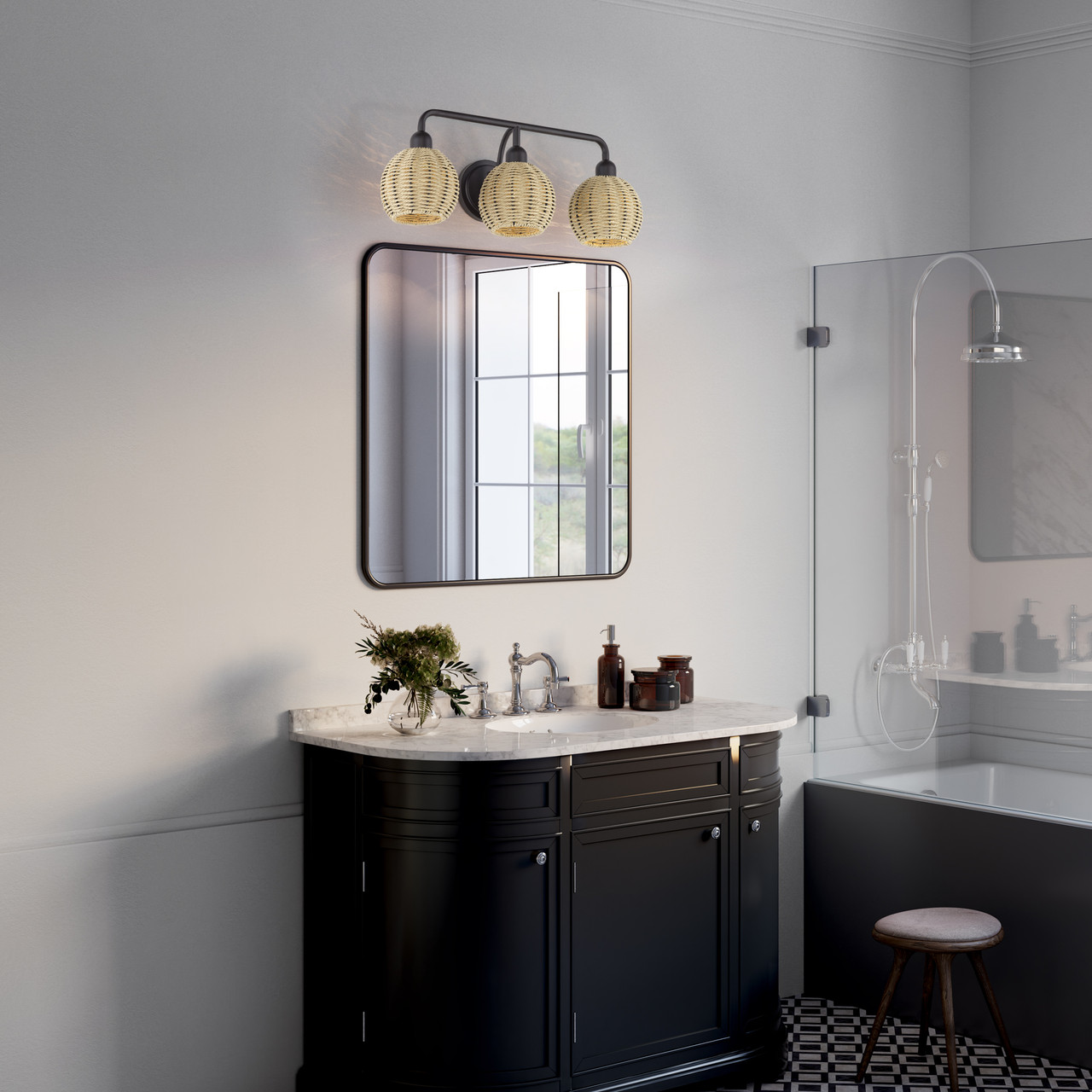 LIVEX LIGHTING 13683-07 3 Light Bronze Vanity Sconce