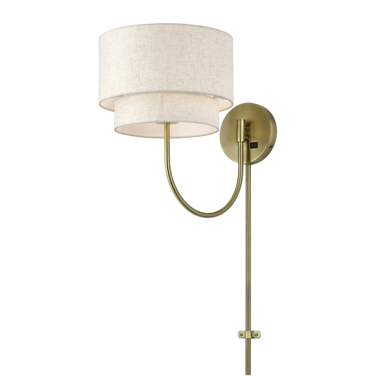 LIVEX LIGHTING 41940-01 1 Light Antique Brass Swing Arm Wall Lamp