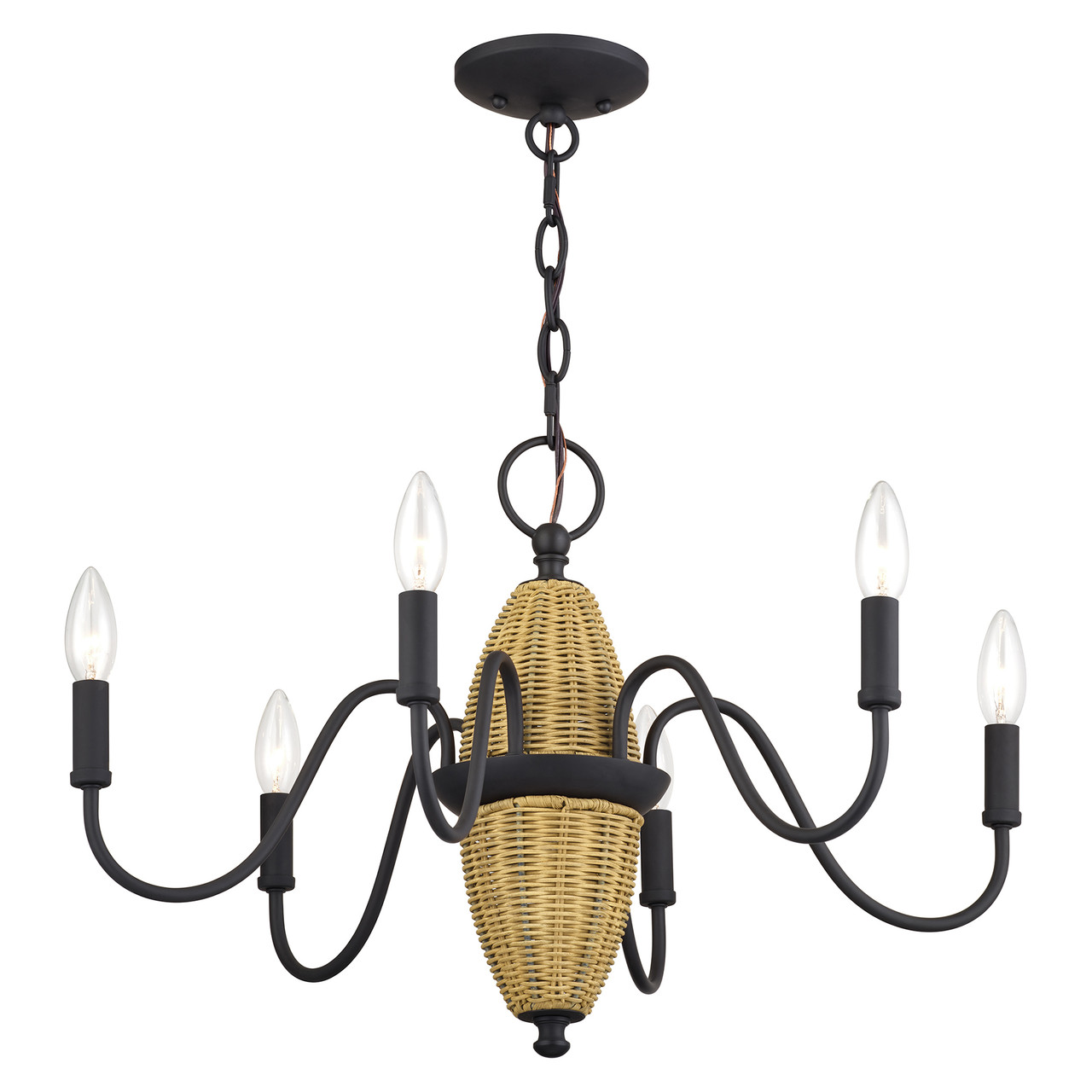 LIVEX LIGHTING 60001-07 6 Light Bronze Chandelier