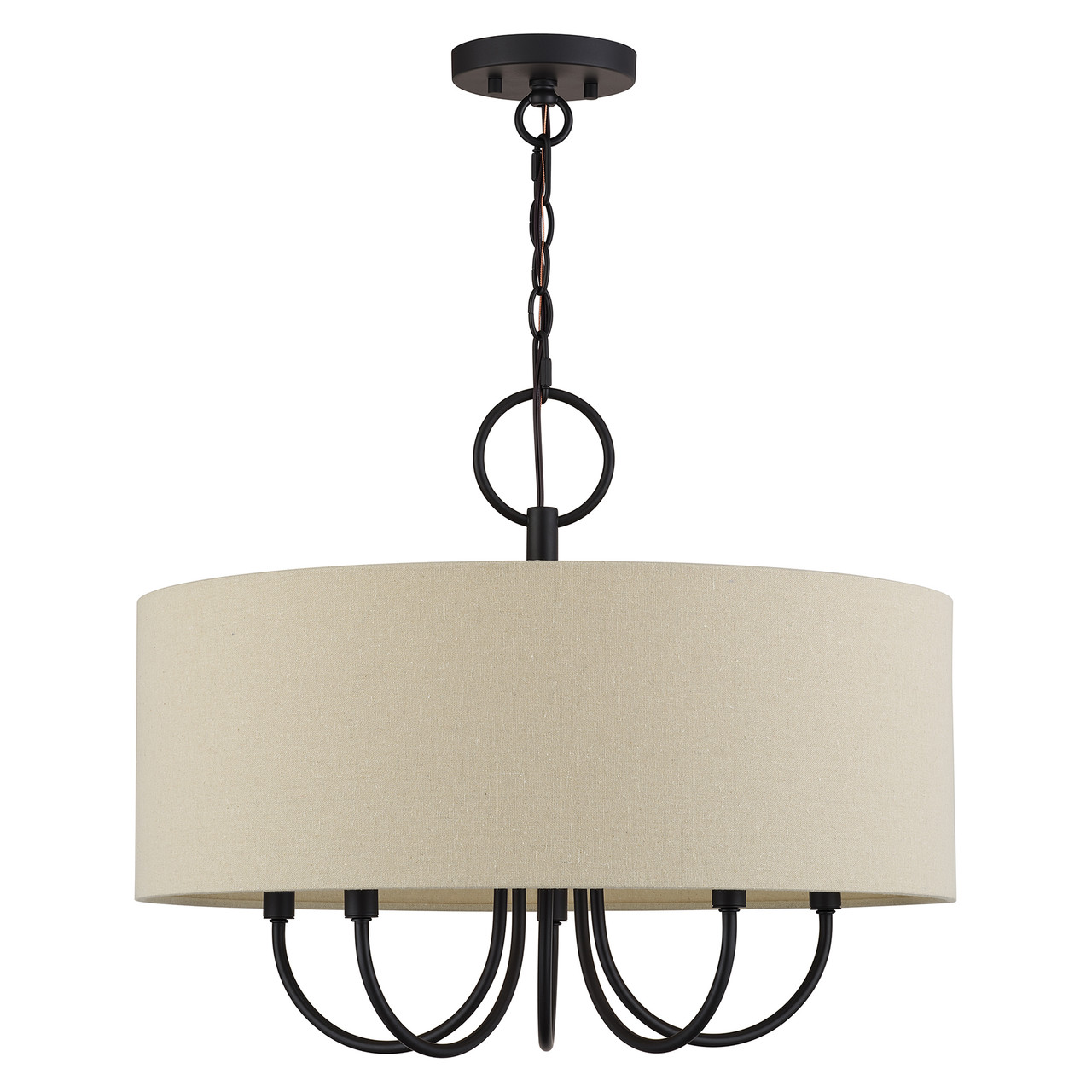 LIVEX LIGHTING 58865-07 5 Light Bronze Pendant Chandelier