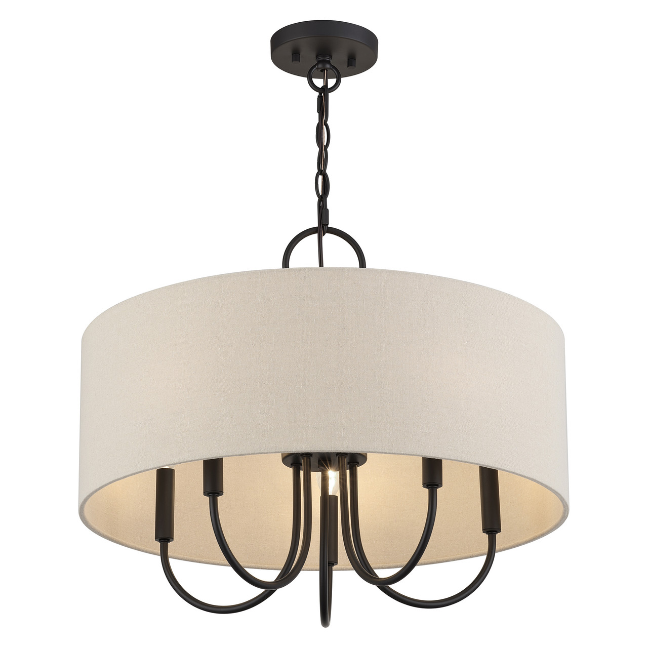 LIVEX LIGHTING 58865-07 5 Light Bronze Pendant Chandelier