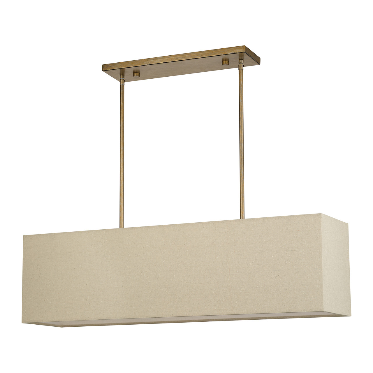 LIVEX LIGHTING 52276-48 4 Light Antique Gold Leaf Large Linear Chandelier