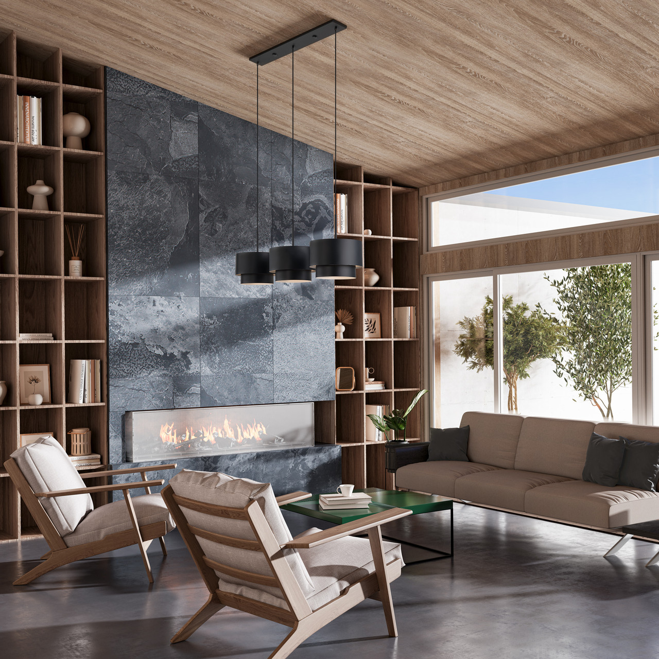 LIVEX LIGHTING 40053-04 3 Light Black Extra Large Linear Chandelier