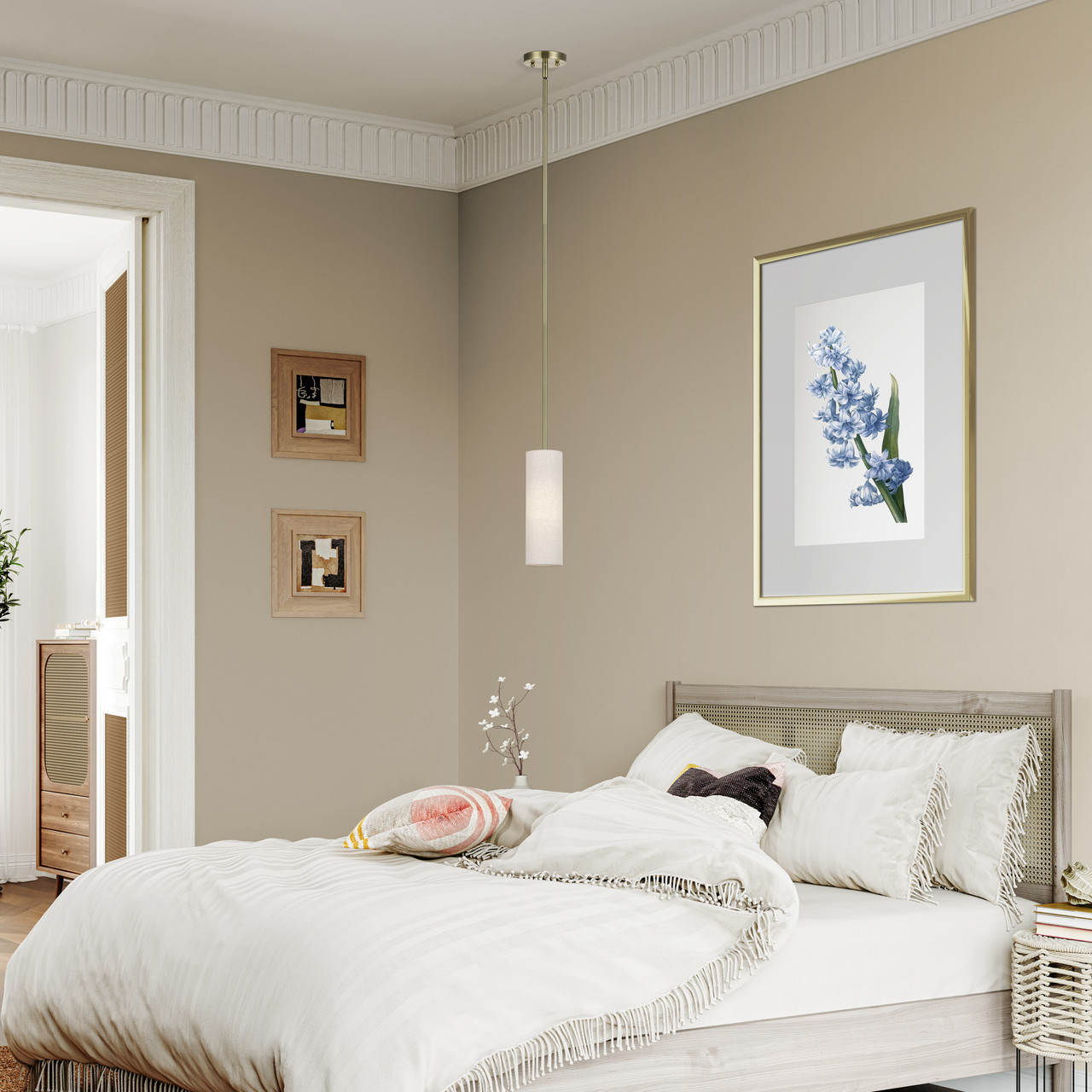 LIVEX LIGHTING 52130-01 1 Light Antique Brass Mini Pendant